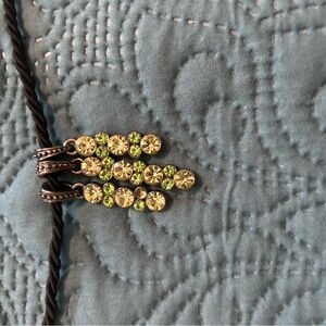 Lia Sophia various Green Stones Pendant Necklace in a satin cord